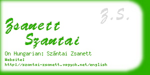 zsanett szantai business card